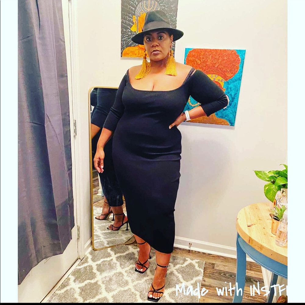 Rippled Midi Dress